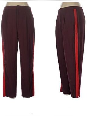 Habitual Abigail Burgundy Pants with Red Side Stripes, sz 6